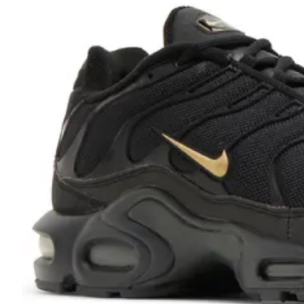 Nike Air Plus TN Black Grey Sneakers Gold Details US 6.5Y Woman 8 - Picture 12 of 13